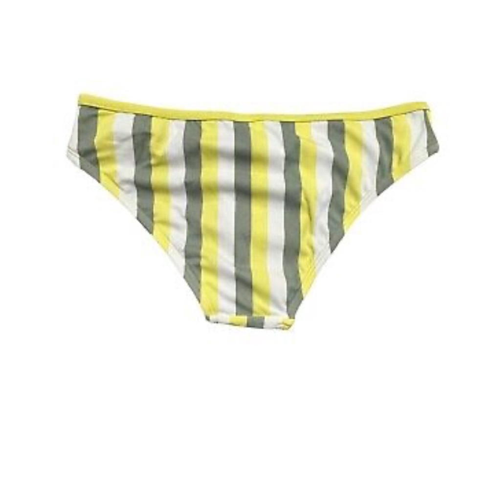 Women's Medium Coverage Hipster Bikini Bottom - Kona Sol Yellow Stripe, M 8-10